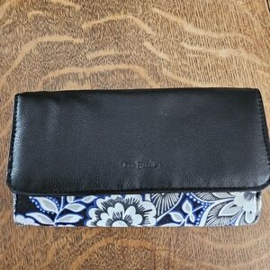 Vera Bradley Black and Blue Floral Wallet